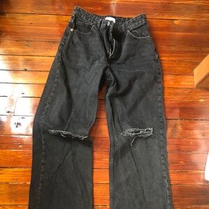 Zara Distressed Black Jeans